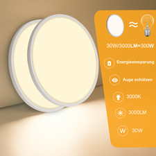 2x LED Deckenleuchte WarmweißesLicht Downlight für Schlafzimmer Wohnzimmer Küche