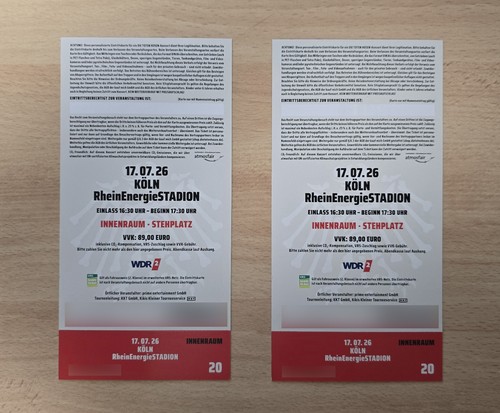 Konzertkarten für die toten - für,