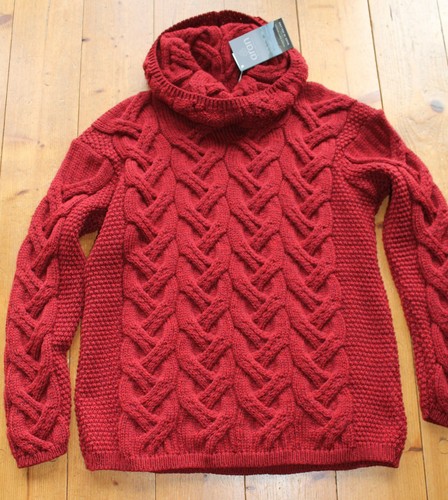 Aran woll pullover rot - woll,