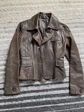 Lederjacke/Bikerjacke, STEFANEL, braun, Gr 32, Echtleder, guter Zustand