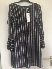 Kleid Kala Berlin XS 34/36 petrol Panne-Samt gestreift Neu m. Etikett!