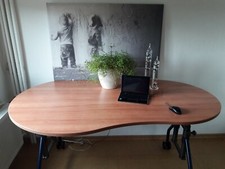 Assmann Schreibtisch Höhenverstellbar Kirschbaum 