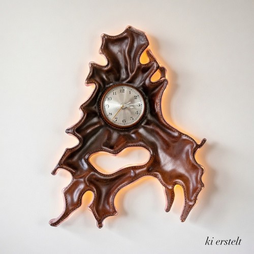 Vintage leder wanduhr - vintage,