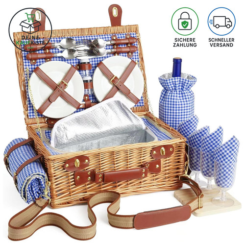 Picknickkorb set für 4 - picknickkorb,