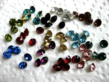 50 Strass Steine Spitz Boden,Glitzersteine,5mm,Farbe wählbar,zum Basteln,ss24E