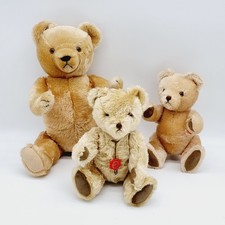Hermann Teddy Original Konvolut 1 mit drei Teddybären 50 / 32 / 32 cm Mohair