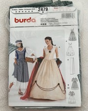 Schnittmuster FASCHING Karneval Kostüm burda 2479 Nähen Prinzessin Kleid