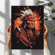 Indianerhäuptling mit Axt