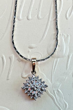 10K Weißgold Diamant Cluster