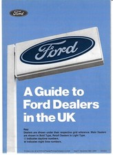 Ford Händlerliste 1982-1983 UK Markt Faltprospekt
