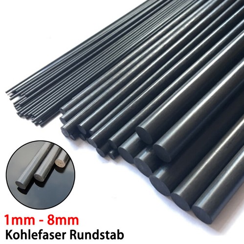Solide kohlefaser rundstab 1mm - rundstab,