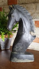   Pferde Kopf aus Lavastein Staue Skulptur reiten Hengst Stute Kunst Fohlen Bali