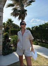 Leinen Anzug Damen Kurz