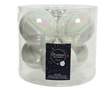 6 Weihnachtskugeln 8cm Glas