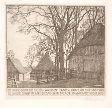 Gerhard Wedepohl/handsigniert/Worpswede/Radierung/ in der Platte 1921 bezeichnet