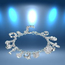 Armband Bettelarmband Silber Charms Anhänger Schmuck Damen Neu Zirkon Anhänger