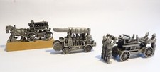 3 Busch- historische Feuerwehr-Zinnmodelle: Spritze, Leiterwagen, Pferde-Spritze