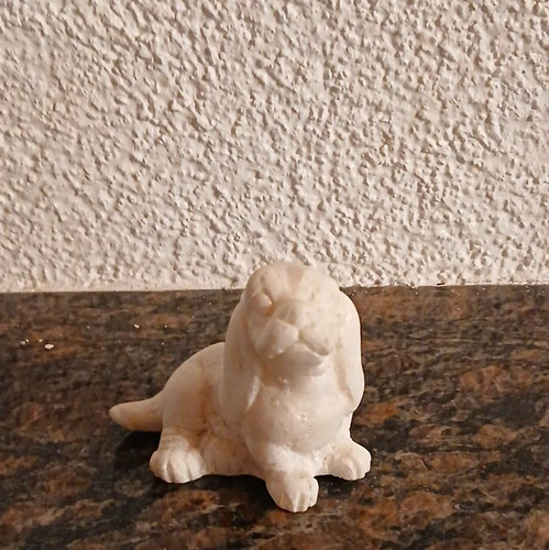 Weiße dekofigur hund - weiße,