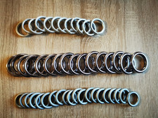 48 Gardinenösen  Gardinenringe  Edelstahloptik Kunststoff Ösen Ringe Konvolut