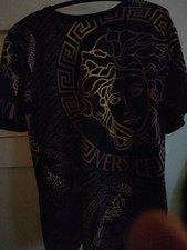 Versace Shirt/Top,schwarz mit Druck,L,wie NEU