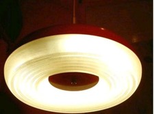 70er Jahre Space Age Deckenlampe Ufo Lampe Orange/Weiß