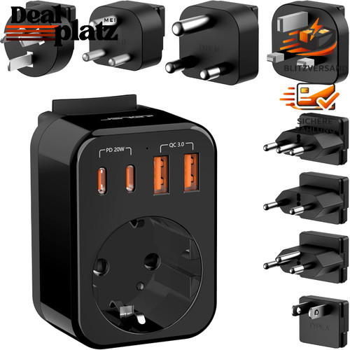 Reiseadapter set mit usb - reiseadapter,