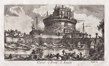Castel SantAngelo Engelsburg Roma Rom Rome Kupferstich incisione engraving 1760