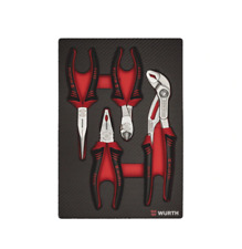 Zangensatz 4-tlg. Seitenschneider Kombizange Wasserpumpe Flachrundzange Würth