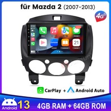 4+64GB Android 13 Carplay Autoradio Für Mazda 2 2007-2013 GPS Navi WIFI RDS DAB+