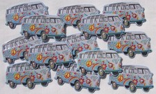 VW Volkswagen Bulli Bus Hippie Peace Grafitti geprägt & gestanzt Magnet - B-Ware