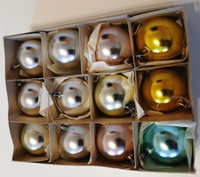 Original DDR Christbaumschmuck - 12 Glaskugeln in OVP