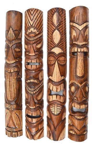 Tiki masken aus holz - masken,