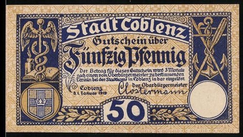 Notgeld coblenz 1918 50 - notgeld, 1918,