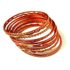 Indische Armreifen Set Ø6,5cm Armband Bollywood Schmuck Churiyan Anarkali orange