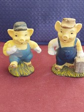 2 Stück Schwein Glücksschweine Figuren Dekoration Keramik Sammlung als Paar