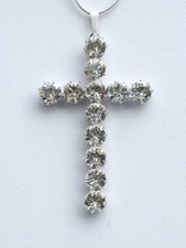 Kette mit Kreuz Anhänger.Kreuz mit Swarovski Kristallen .Crystal 001.