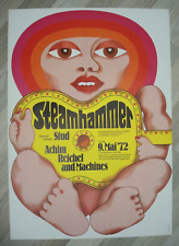 Gr. ORIG Konzertplakat Steamhammer, Stud, Achim Reichel & Machines, Hamburg 1972