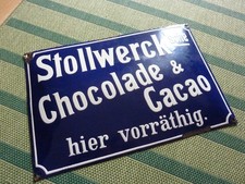 Emaileschild Stollwerk'sche Chocolade & Cacao Reklame