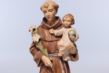 geschnitzte Holzfigur Heiliger Antonius von Padua Jesuskind Schnitzerei Skulptur