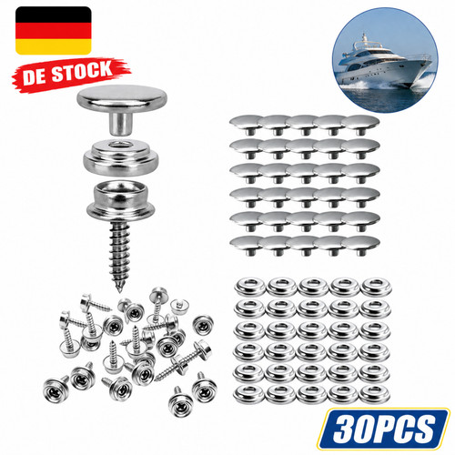 30er set edelstahl druckknopf - set,