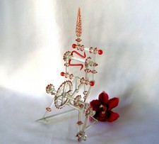 Rarität altes Lauscha Glas großes Spinnrad Spindelrad Ständer beweglich / cy 118