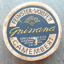 Runde Schachtel Pappschachtel Gnissana Feinster-Vollfett Camembert 125 Gramm