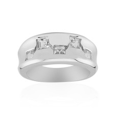 Cavill Herrenring 925 Sterlingsilber Ring mit 5 weißen Topasen 0,85ct elegant