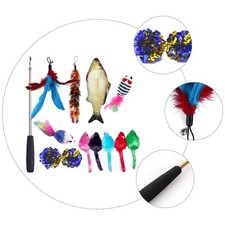 15pcs Katzen necken Spielzeug interaktive Katzen Teaser Kitten Sticks Teaser