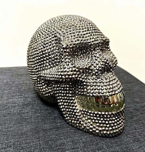 Totenkopf skulptur silber mit - totenkopf,
