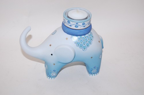 Elefant blau kerzenständer - elefant,