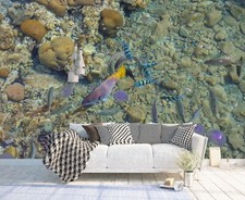 3D See Fisch Q1885 Tapete Wandgemälde Fototapete Selbstklebend Kay