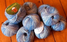 Wolle Neu Hochwertig Merino Blau Farbverlauf Stricken Häkeln 500g 10 Knäule