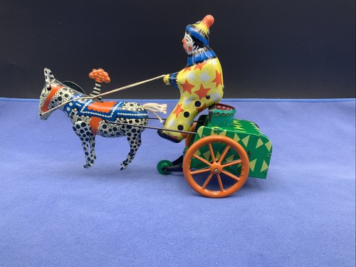 Clown mit esel und karren - clown,