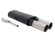 NOVUS Sportauspuff Endschalldämpfer 2x90mm RL-Design passend für VW Passat 35i